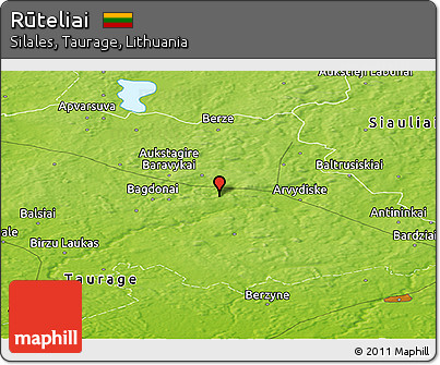 Physical Panoramic Map of Rūteliai