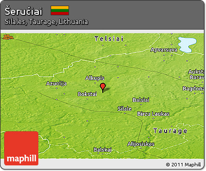 Physical Panoramic Map of Šeručiai