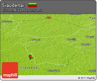 Physical Panoramic Map of Šiaudėnai