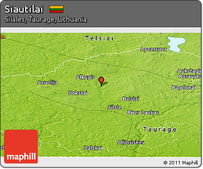 Physical Panoramic Map of Siautilai