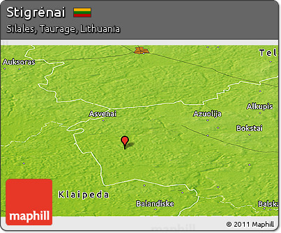 Physical Panoramic Map of Stigrėnai