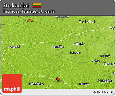 Physical Panoramic Map of Stokaičiai