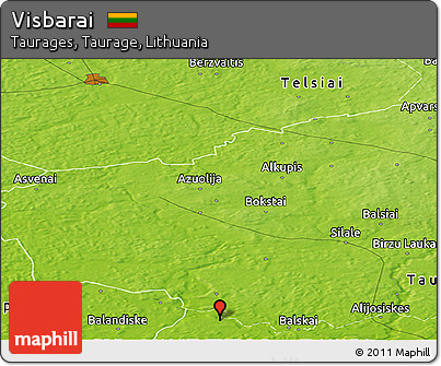 Physical Panoramic Map of Visbarai