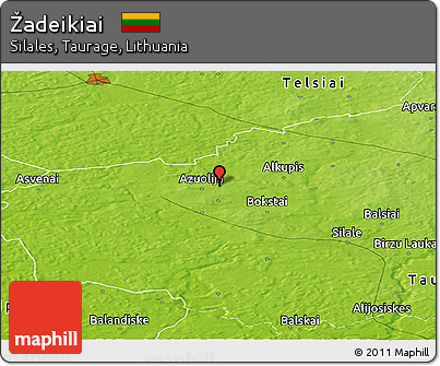 Physical Panoramic Map of Žadeikiai