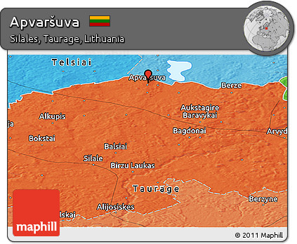 Political Panoramic Map of Apvaršuva