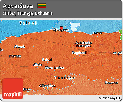 Political Panoramic Map of Apvaršuva