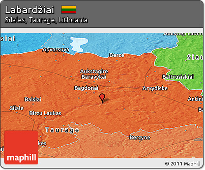 Political Panoramic Map of Labardžiai