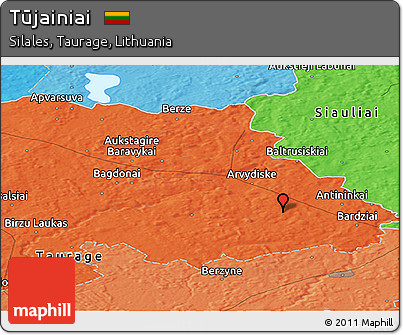 Political Panoramic Map of Tūjainiai