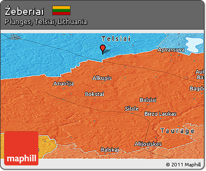 Political Panoramic Map of Žeberiai
