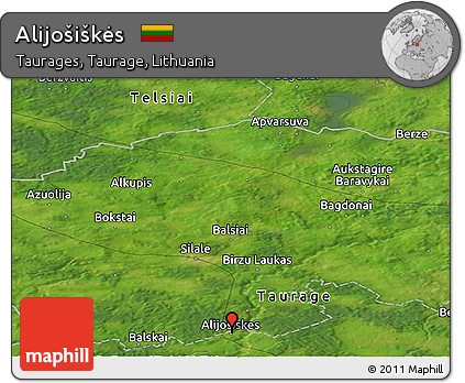Satellite Panoramic Map of Alijošiškės