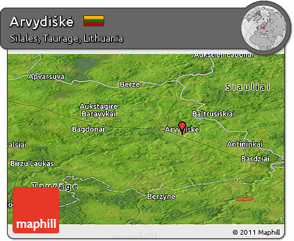 Satellite Panoramic Map of Arvydiškė
