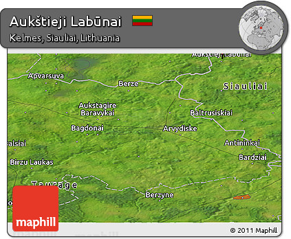 Satellite Panoramic Map of Aukštieji Labūnai