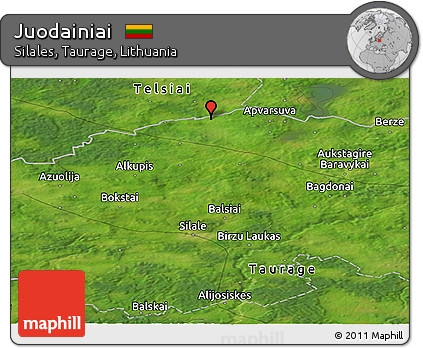 Satellite Panoramic Map of Juodainiai