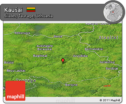 Satellite Panoramic Map of Kaušai