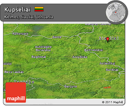 Satellite Panoramic Map of Kupšeliai