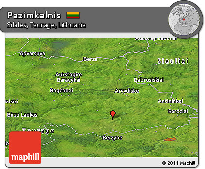 Satellite Panoramic Map of Pazimkalnis
