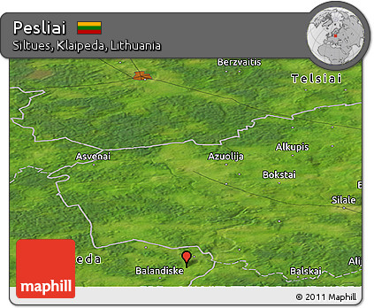 Satellite Panoramic Map of Pesliai