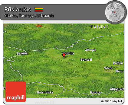 Satellite Panoramic Map of Pūslaukis