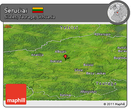 Satellite Panoramic Map of Šeručiai