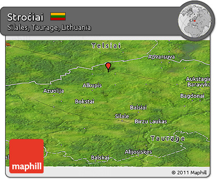 Satellite Panoramic Map of Stročiai