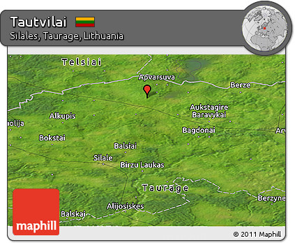 Satellite Panoramic Map of Tautvilai