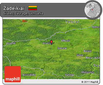 Satellite Panoramic Map of Žadeikiai