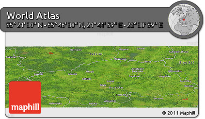 Satellite Panoramic Map of the Area around 55° 34' 4" N, 22° 10' 29" E