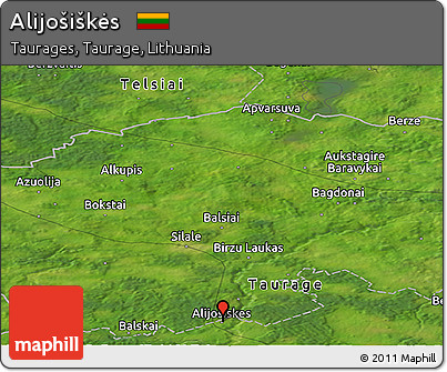 Satellite Panoramic Map of Alijošiškės