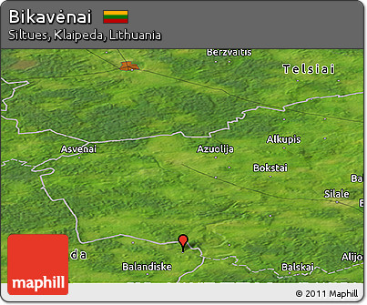 Satellite Panoramic Map of Bikavėnai