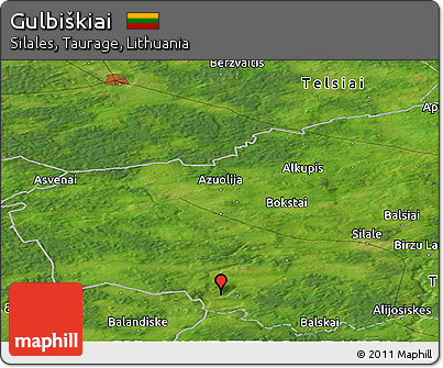 Satellite Panoramic Map of Gulbiškiai