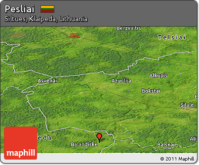 Satellite Panoramic Map of Pesliai