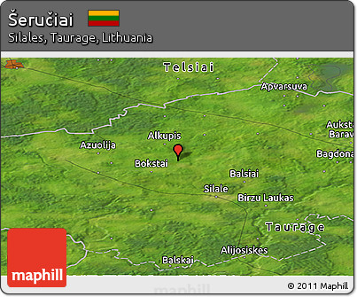 Satellite Panoramic Map of Šeručiai