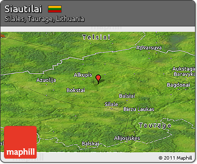 Satellite Panoramic Map of Siautilai