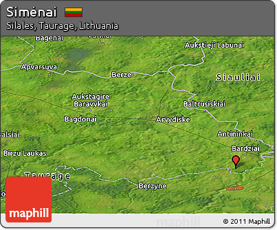 Satellite Panoramic Map of Simėnai