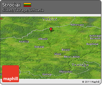 Satellite Panoramic Map of Stročiai