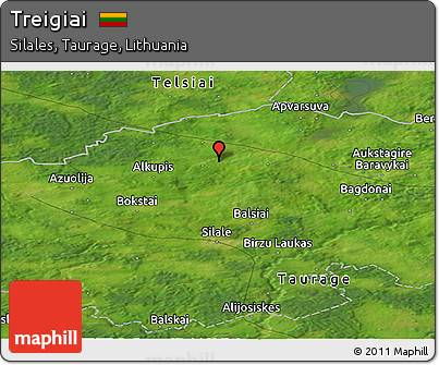 Satellite Panoramic Map of Treigiai