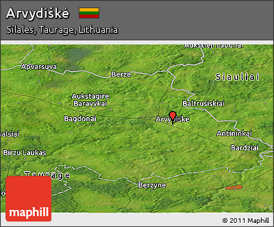 Satellite Panoramic Map of Arvydiškė