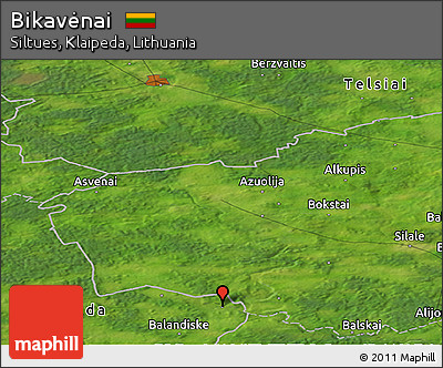 Satellite Panoramic Map of Bikavėnai
