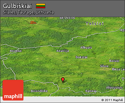 Satellite Panoramic Map of Gulbiškiai