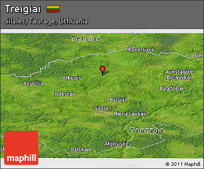 Satellite Panoramic Map of Treigiai