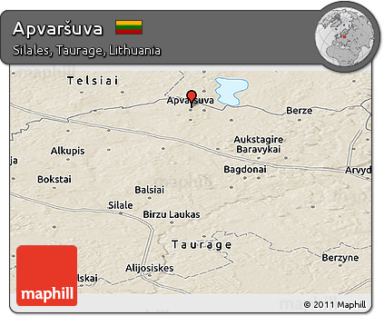 Shaded Relief Panoramic Map of Apvaršuva