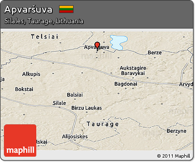 Shaded Relief Panoramic Map of Apvaršuva