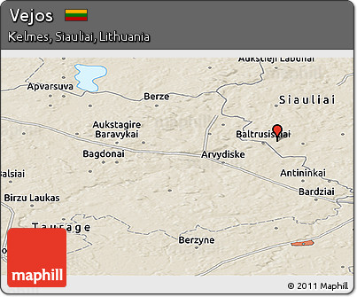 Shaded Relief Panoramic Map of Vejos