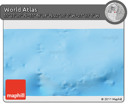 Physical 3D Map of the Area around 55° 34' 4" N, 22° 1' 29" W