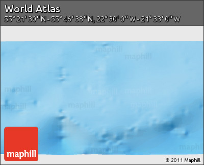 Physical 3D Map of the Area around 55° 34' 4" N, 22° 1' 29" W