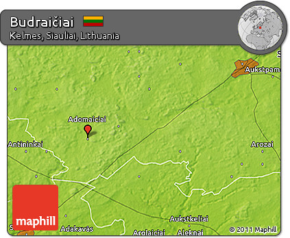 Physical 3D Map of Budraičiai