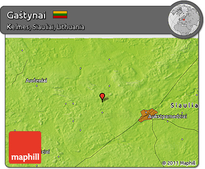 Physical 3D Map of Gaštynai