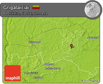 Physical 3D Map of Grigalaičiai