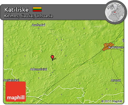 Physical 3D Map of Katiliškė