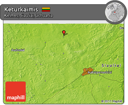Physical 3D Map of Keturkaimis